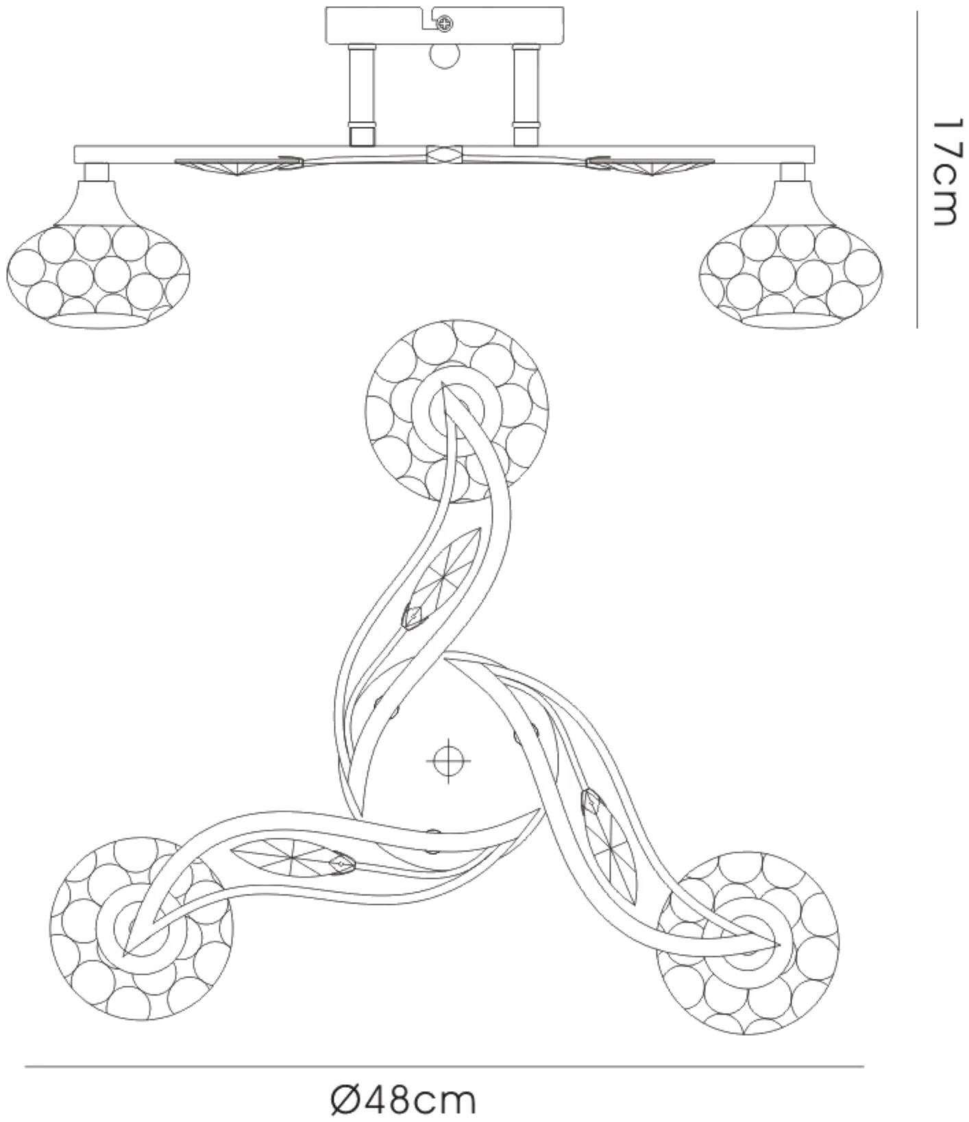 Leimo French Gold Crystal Ceiling Lights Diyas Flush Crystal Fittings
